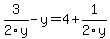 3%2F2y+-+y+=+4+%2B+1%2F2y