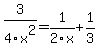 3/4x^2=1/2x+1/3