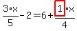 3%2F5%2Ax-2=6%2Bhighlight_red%28+1+%29%2F4%2Ax
