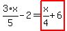 3%2F5%2Ax-2=highlight_red%28+x%2F4%2B6+%29