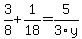 3%2F8+%2B+1%2F18+=+5%2F3y+