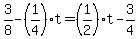 3%2F8+-+%281%2F4%29t+=+%281%2F2%29t-+3%2F4