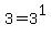 3=3^1