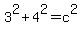 3%5E2%2B4%5E2=c%5E2