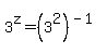 3%5Ez=%283%5E2%29%5E%28-1%29