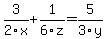 3+%2F2x+%2B+1%2F6z+=+5%2F3y+