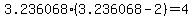 3.236068(3.236068-2)=4