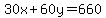 30x+60y=660
