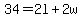 34+=+2l+%2B+2w