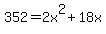 352=2x%5E2%2B18x