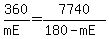 360%2F%28mE%29+=+7740%2F%28180+-+mE%29