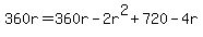 360r=360r-2r%5E2%2B720-4r