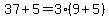 37%2B5=3%289%2B5%29