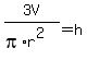 3V%2F%28pi%2Ar%5E2%29+=+h