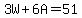 3W%2B6A+=+51