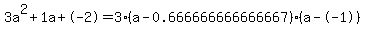 3a%5E2%2B1a%2B-2+=+3%28a-0.666666666666667%29%2A%28a--1%29