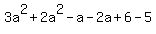 3a%5E2%2B2a%5E2-a-2a%2B6-5