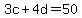 3c+4d=50