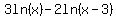 3ln%28x%29+-+2ln%28x-3%29