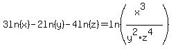 3ln%28x%29-2ln%28y%29-4ln%28z%29=ln%28%28x%5E3%29%2F%28y%5E2%2Az%5E4%29%29