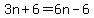 3n+%2B+6+=+6n+-+6