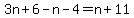 3n+%2B+6+-+n+-+4+=+n+%2B+11