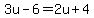 3u+-+6+=+2u+%2B4