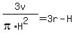 3v%2F%28pi%2AH%5E2%29=3r-H
