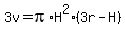3v=pi%2AH%5E2%283r-H%29