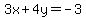 3x+4y=-3