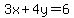 3x+4y=6