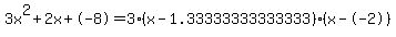 3x%5E2%2B2x%2B-8+=+3%28x-1.33333333333333%29%2A%28x--2%29
