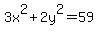 3x^2+2y^2=59