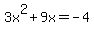 3x^2+9x=-4
