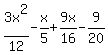 3x%5E2%2F12-x%2F5%2B9x%2F16-9%2F20