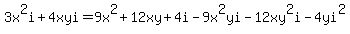 3x%5E2i+%2B+4xyi+=+9x%5E2+%2B+12xy+%2B+4i+-9x%5E2yi+-+12xy%5E2i+-+4yi%5E2