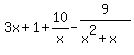 3x+%2B+1+%2B+10%2Fx+-+9%2F%28x%5E2+%2B+x%29