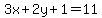 3x+%2B+2y+%2B+1+=+11
