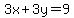 3x+%2B+3y+=+9