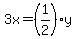 3x+=+%281%2F2%29y