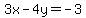 3x+-+4y+=+-3