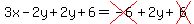 3x-2y%2B2y%2B6=cross%28-6%29%2B2y%2Bcross%286%29