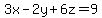 3x-2y+%2B6z+=9