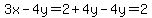 3x-4y=2%2B4y-4y=2