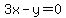 3x-y=0