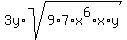 3y%2Asqrt%289%2A7%2Ax%5E6%2Ax%2Ay%29