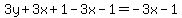 3y%2B3x%2B1-3x-1=-3x-1