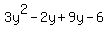 3y%5E2-2y%2B9y-6