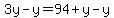 3y+-y+=+94+%2By+-y