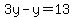 3y-y=13